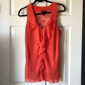 Ruffled tank with lace back